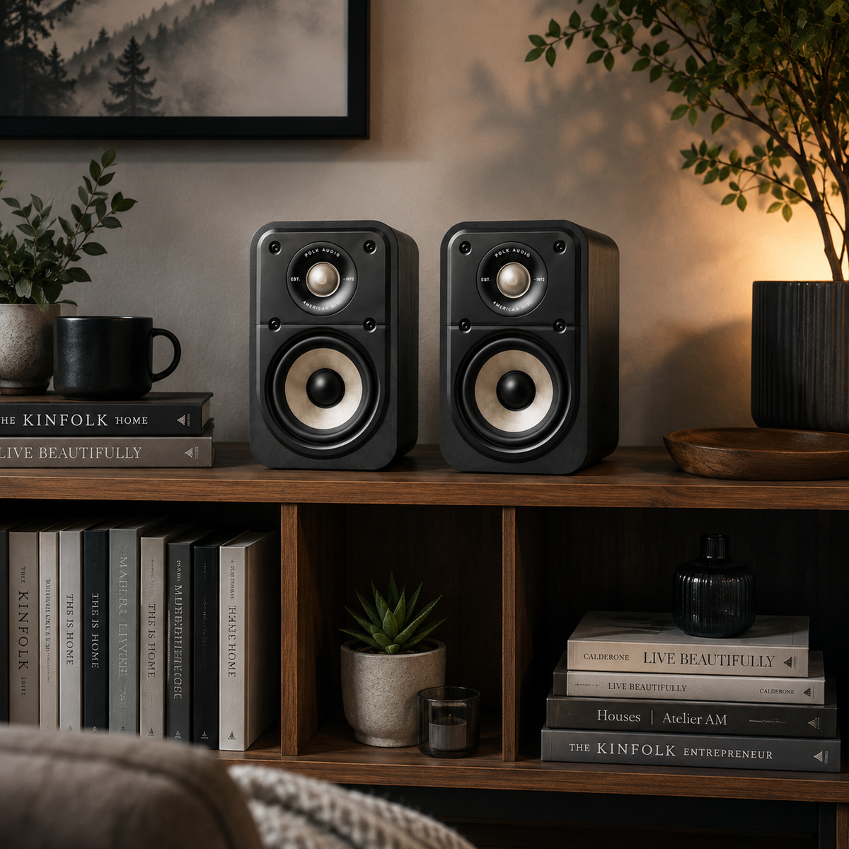Polk Audio ES10 Compact Bookshelf Speakers (Pair) – Hi-Fi Sound