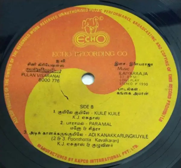 Pulan Visaranai (1990) Vinyl LP – Ilaiyaraaja Vijayakanth
