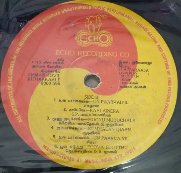 Amman Kovil Thiruvizha Vinyl LP – Ilaiyaraaja Tamil Devotional Record