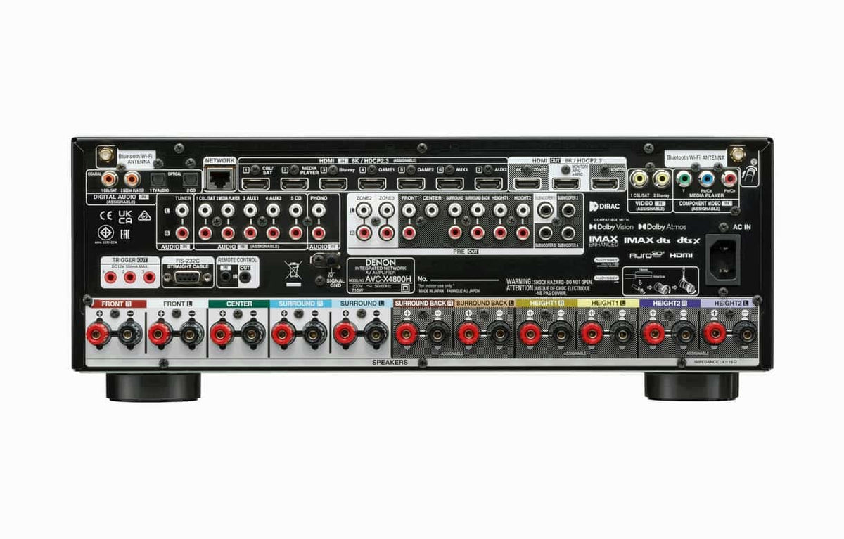 Denon AVC-X4800H 9.4 Ch 8K AV Receiver | Dolby Atmos, 8K HDMI