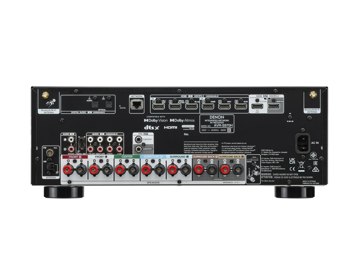 Denon AVR-S980H 7.2 Ch 8K AV Receiver | Dolby Atmos, Gaming
