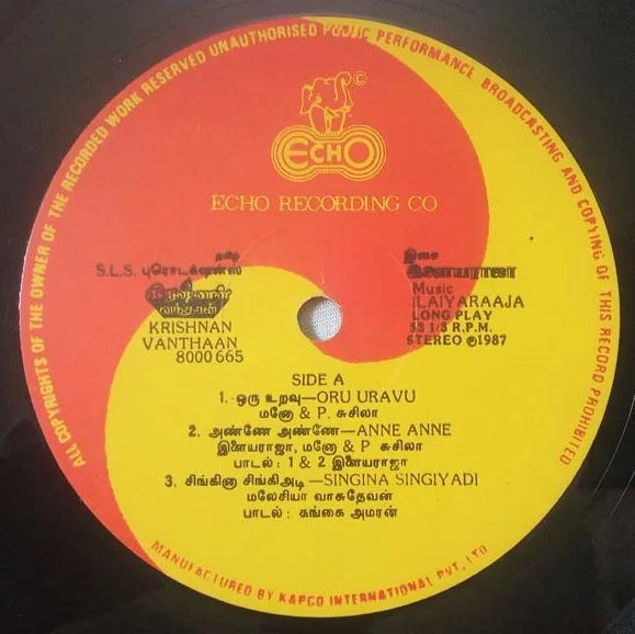 Krishnan Vandhaan (1987) Sivaji Ganesan, K. R. Vijaya, Mohan and Rekha – Ilaiyaraaja Tamil Vinyl