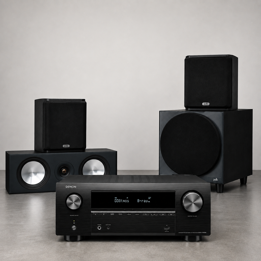 Polk Audio T-15 5.1 Home Theatre Speaker Package | Bookshelf + Center + Subwoofer