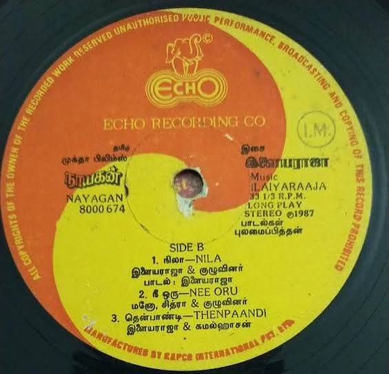 Nayagan (1987) – Ilaiyaraaja Tamil Vinyl